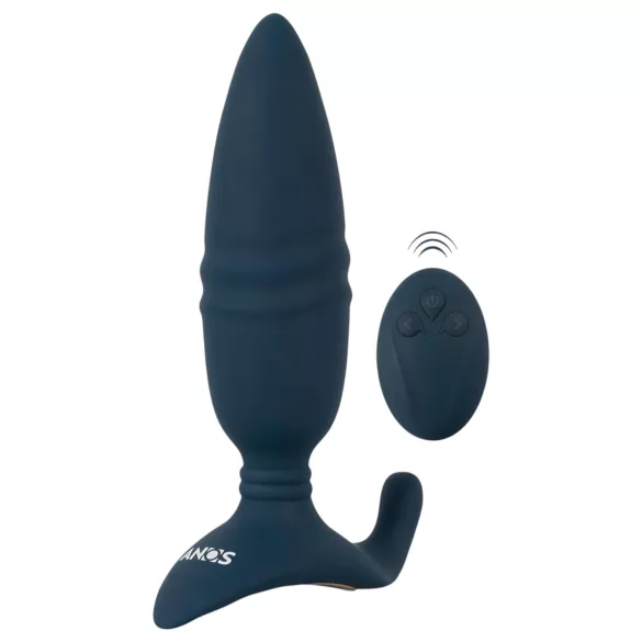 ANOS - anale vibrator met afstandsbediening - stotend - siliconen - blauw