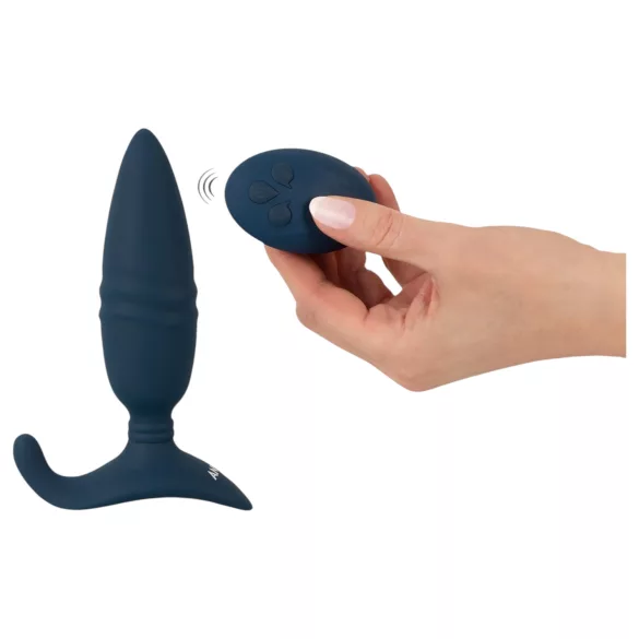 ANOS - anale vibrator met afstandsbediening - stotend - siliconen - blauw