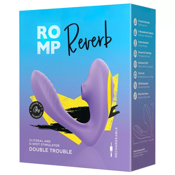 ROMP Reverb - luchtdruk vibrator en G-spot vibrator - paars