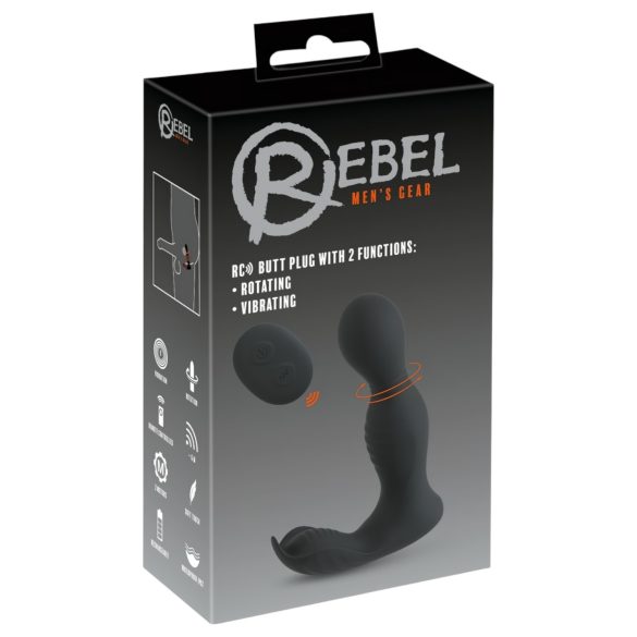 Rebel - prostaat vibrator met afstandsbediening - 2-in-1 - zwart