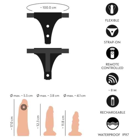 You2Toys - strap-on dildo set - huidkleurig