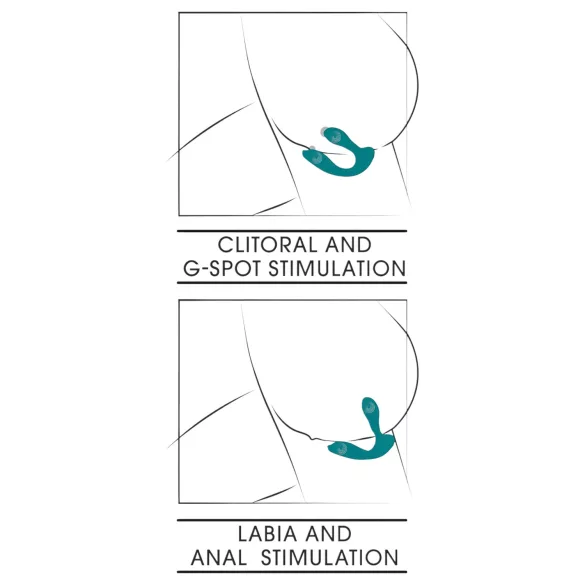 Couples Choice - handsfree vibrator - opzetbaar - turquoise
