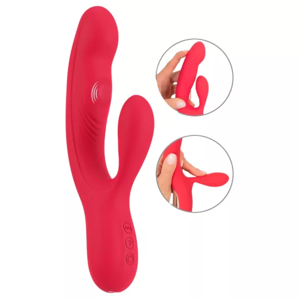 Smile Thumping Rabbit - vibrator met 3 motoren - oplaadbaar - rood