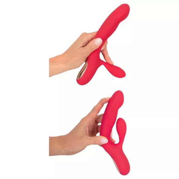 Smile Thumping Rabbit - vibrator met 3 motoren - oplaadbaar - rood