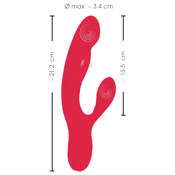 Smile Thumping Rabbit - vibrator met 3 motoren - oplaadbaar - rood
