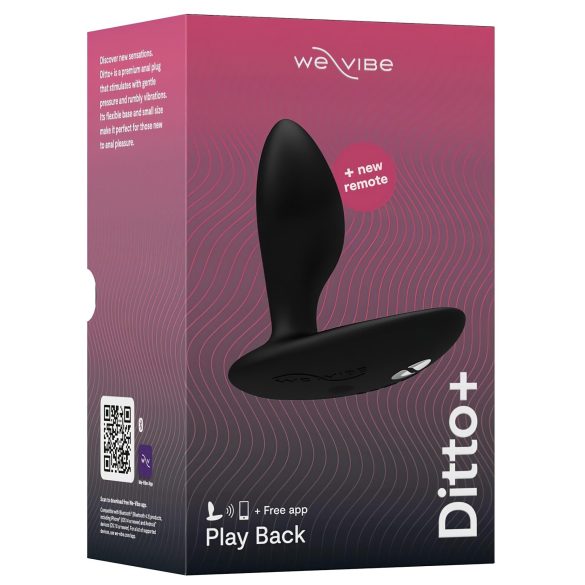 We-Vibe Ditto+ - anale vibrator - op afstand bestuurbaar - zwart