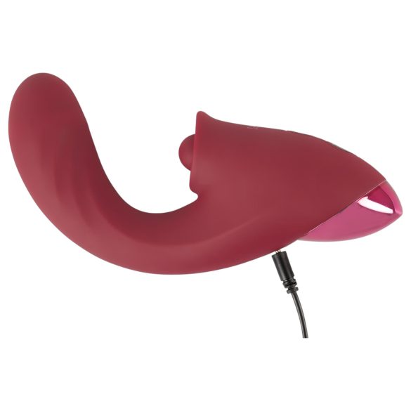 Javida - vibrator met tong - 3-in-1 functie - rood