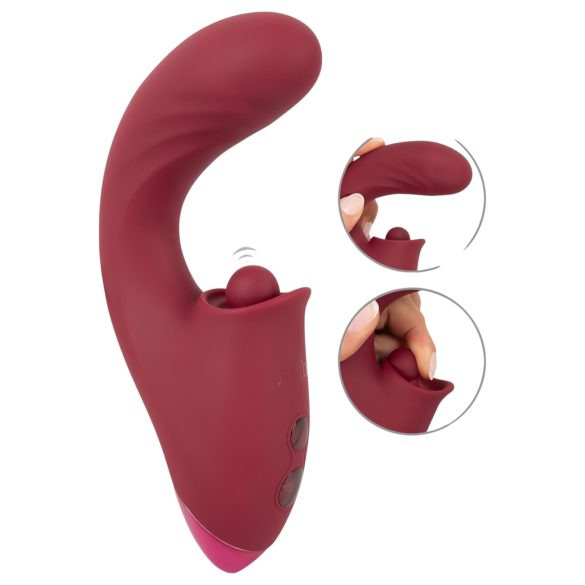 Javida - vibrator met tong - 3-in-1 functie - rood