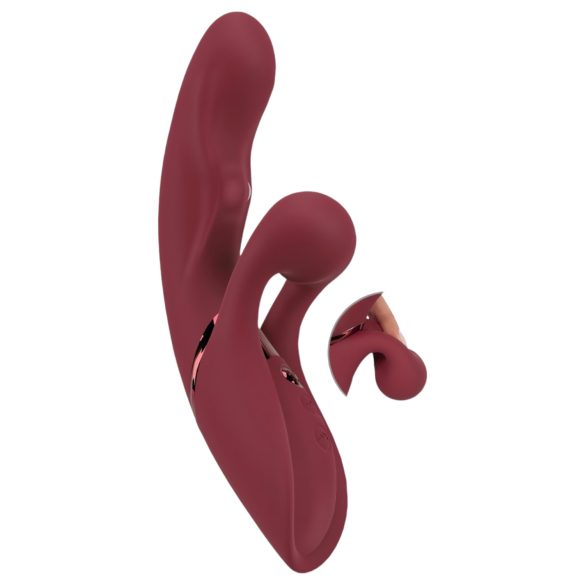 Javida 2-Functie Rabbit - oplaadbare clitorisstimulerende vibrator (rood)