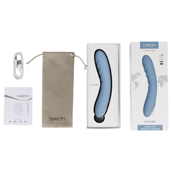 Svakom Ava Neo - thrusting vibrator - appgestuurd - siliconen blauw