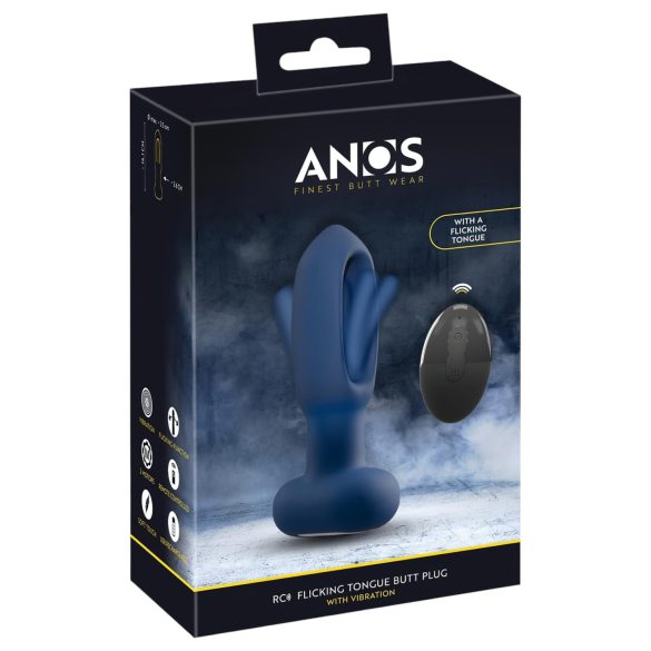 ANOS - anale vibrator met tongvorm - siliconen - blauw