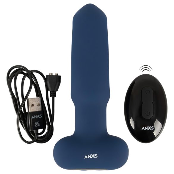 ANOS - anale vibrator met tongvorm - siliconen - blauw