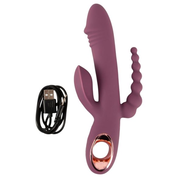 You2Toys - vibrator met drie armen - oplaadbaar - paars