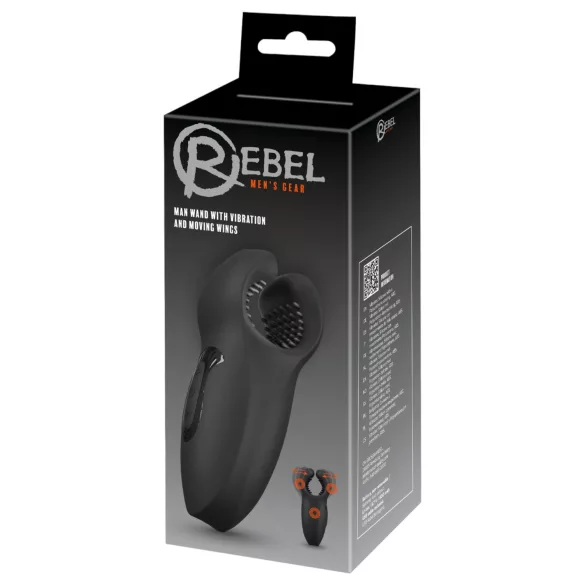 Rebel - penismasturbator met bewegende arm en vibratie - zwart