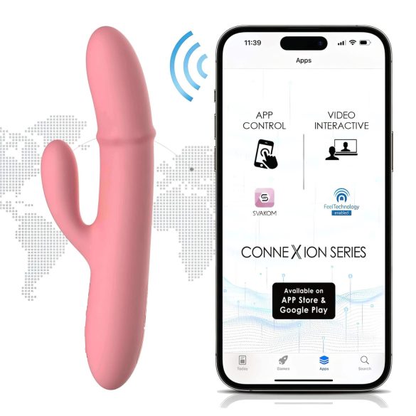 Svakom Mora Neo - vibrator met clitorisstimulator en kralen - siliconen - roze