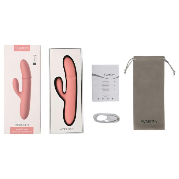 Svakom Mora Neo - vibrator met clitorisstimulator en kralen - siliconen - roze