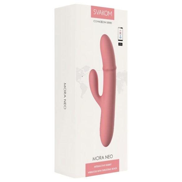 Svakom Mora Neo - vibrator met clitorisstimulator en kralen - siliconen - roze