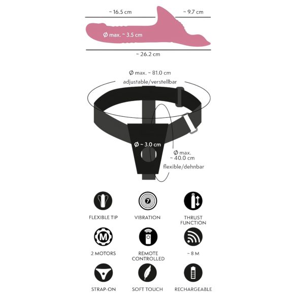 You2Toys - strap-on vibrator set - rood