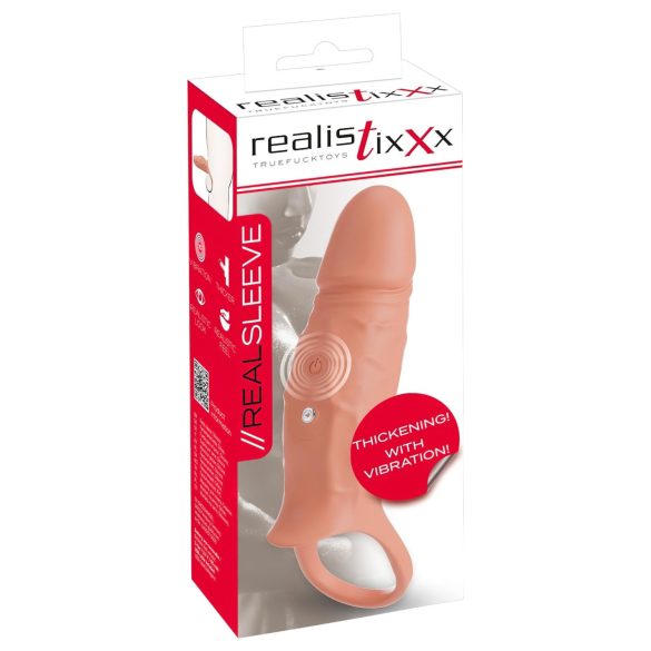 Realistixxx - penisring met vibrerende mantelhoes (natuurlijk)