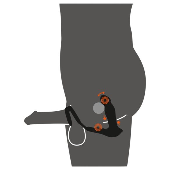 Rebel - prostaat vibrator met stuwfunctie - siliconen - zwart