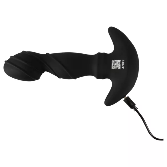 ANOS - prostaat vibrator met bewegende ring - siliconen zwart