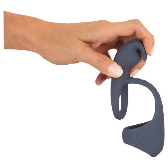 Beau Coeur Vylor - penis- en teelbalring met clitorisstimulator (grijs)