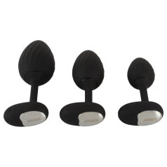 ANOS - vibrerende buttplug set - siliconen - zwart