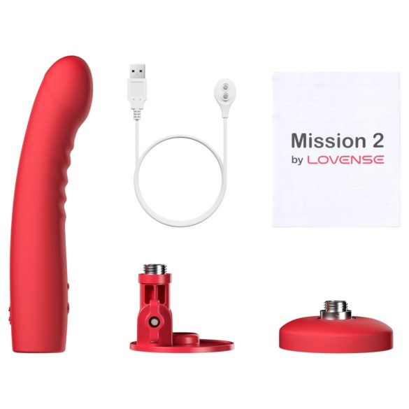 Lovense Mission 2 - slimme vibrator met zuignap (rood)