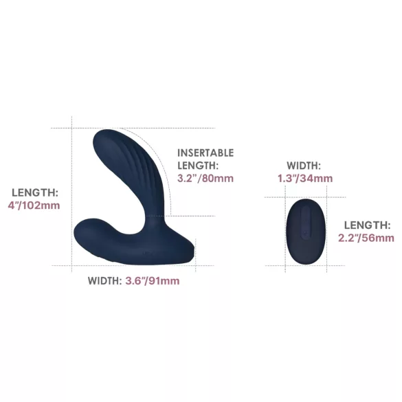 Svakom Vick Neo 2 - anale vibrator - op afstand bestuurbaar - blauw