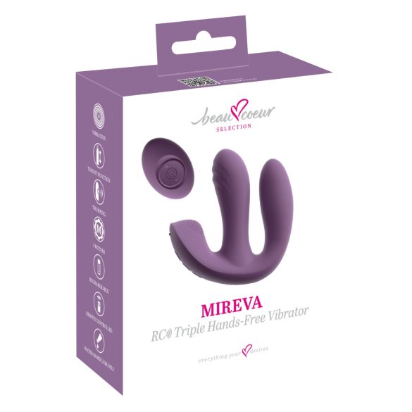 Beau Coeur Mireva - vibrator met drie armen - afstandsbediening - paars
