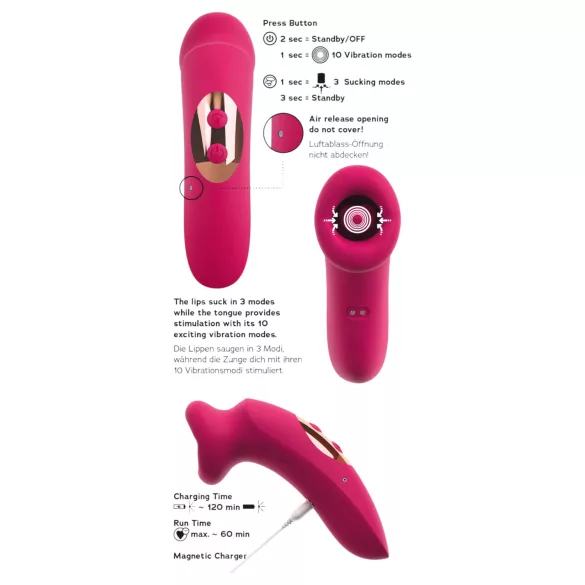 You2Toys Oral Fun - zuigende en likkende clitorisstimulator (roze)