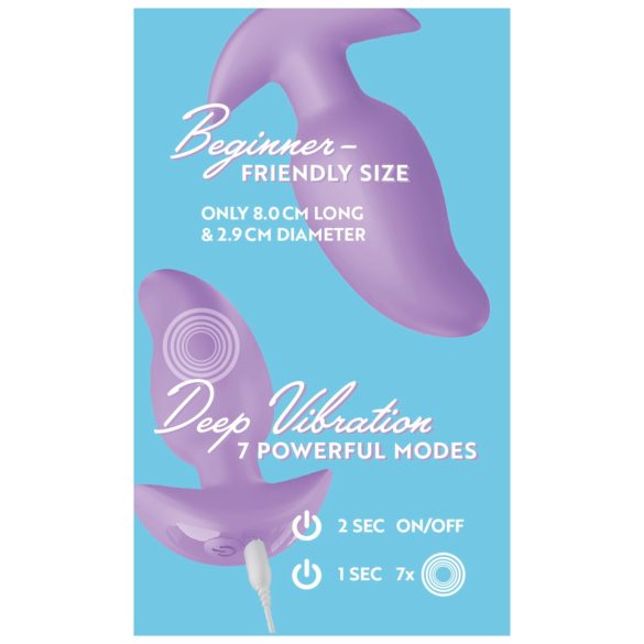 Cuties Mini - vibrerende buttplug - klein formaat - siliconen - paars