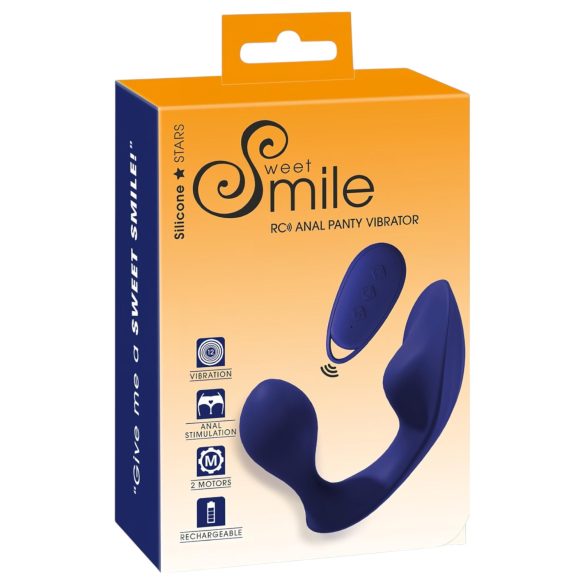 SMILE - vibrator met afstandsbediening - anaal en slip - blauw