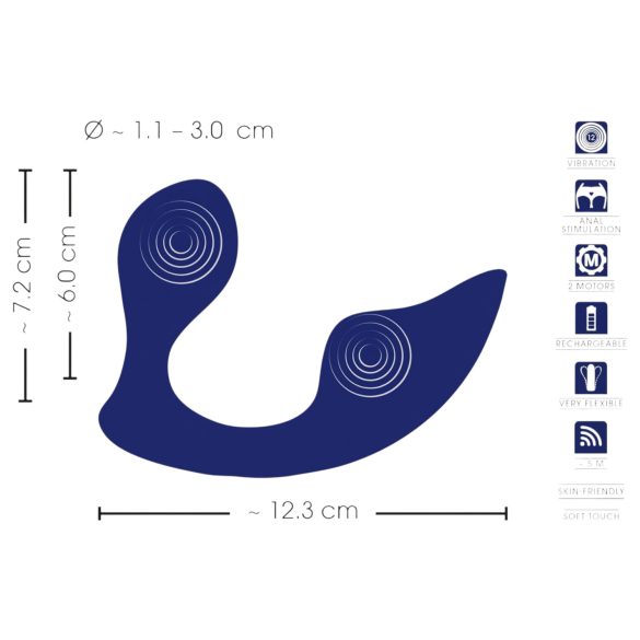 SMILE - vibrator met afstandsbediening - anaal en slip - blauw