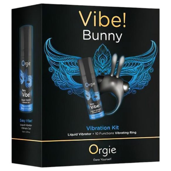 Orgie Bunny - vibrerende penisring set - siliconen - zwart