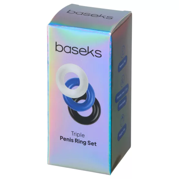 Baseks - set van flexibele penisringen (3 stuks)