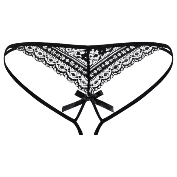 Obsessive Picantina - damesstring met dubbele bandjes - zwart - L/XL