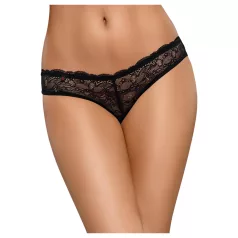   Obsessive Frivolla - pikante kanten slip voor dames - zwart - L/XL