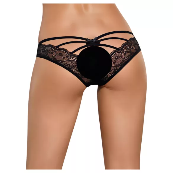 Obsessive Frivolla - pikante kanten slip voor dames - zwart - L/XL
