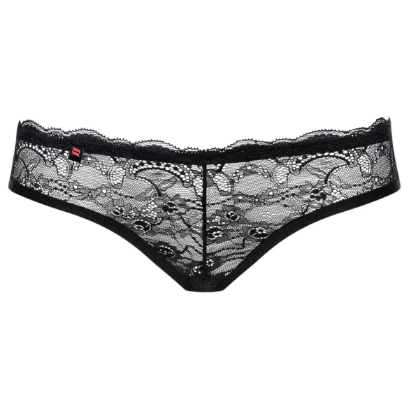 Obsessive Frivolla - pikante kanten slip voor dames - zwart - L/XL