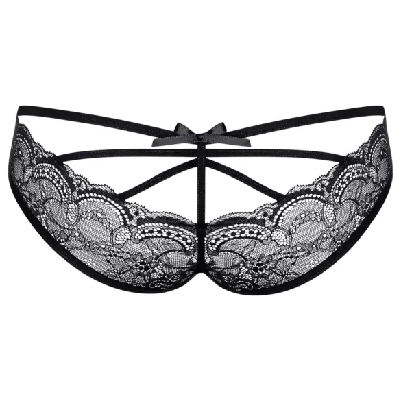 Obsessive Frivolla - pikante kanten slip voor dames - zwart - L/XL