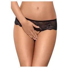 Obsessive Merossa - open string met strass - zwart - 2XL/3XL