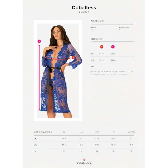 Obsessive Cobaltess - kanten kimono (blauw)