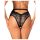 Obsessive Olvidia - bloemenpatroon versierde slip (zwart) - M/L