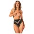 Obsessive Olvidia - bloemen slip met versiering (zwart) - M/L