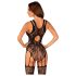 Obsessive - open net body met bloemenprint - zwart - S-L