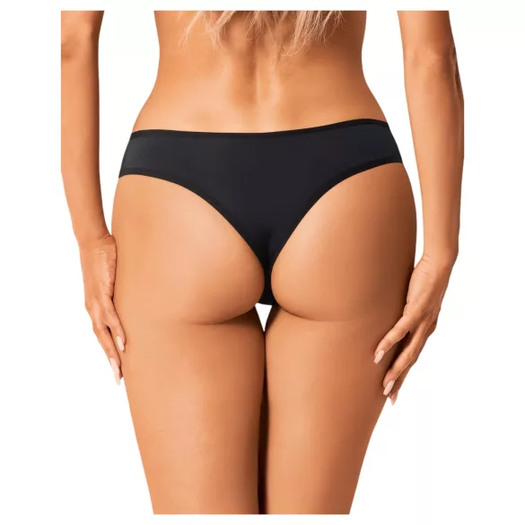 Obsessive Bella Rou - slip - bloemenmotief - zwart - M/L