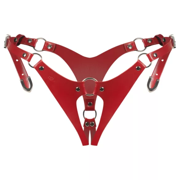 Obsessive Inferro - open string - verstelbaar - leerlook - rood