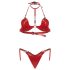 Obsessive Inferro - Rood Lederen Look Beha Set met Bandjes