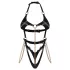 Obsessive Anyya - body met bandjes en kettingen in leerlook (zwart)